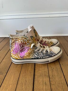 NWT Converse Chuck Taylor Multicolor Metallic Butterfly High Top Sneakers 7